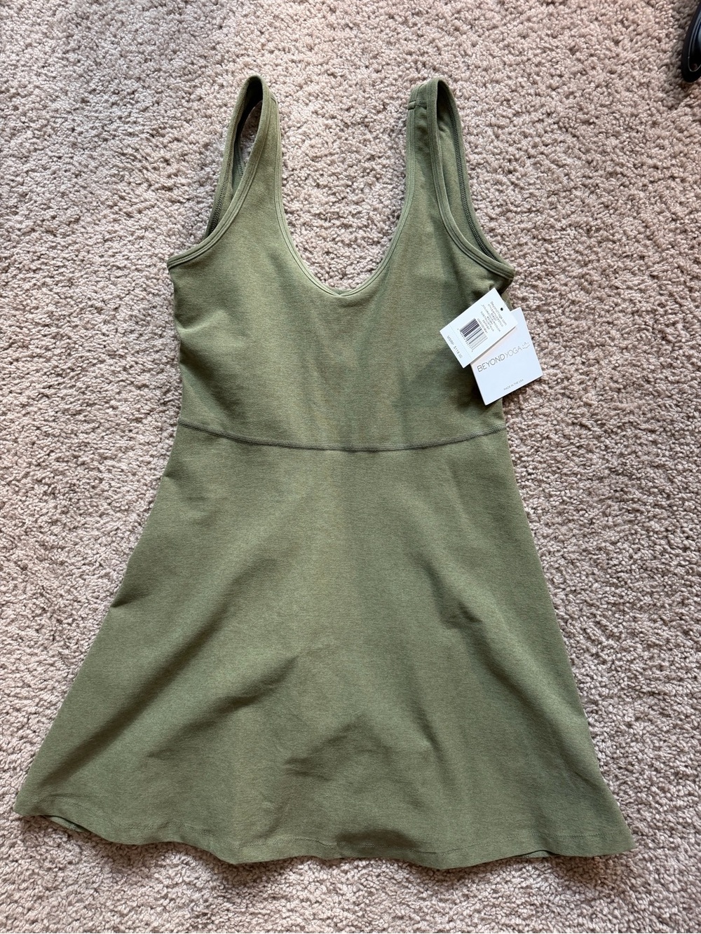 NWT Beyond Yoga Olive Tank Dress with Scoop Neck XS